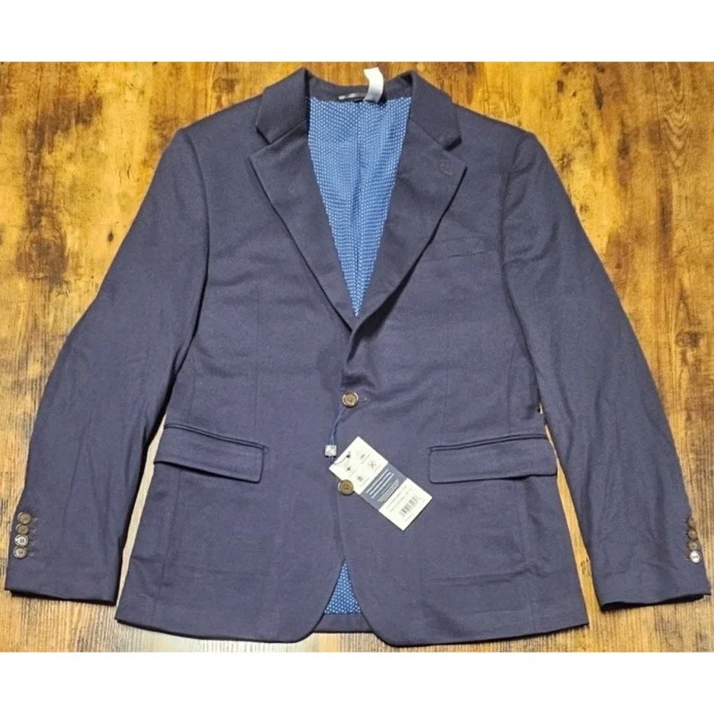 State and Liberty Athletic Fit Blazer Jacket Men's 44 Navy Stretch NWT
